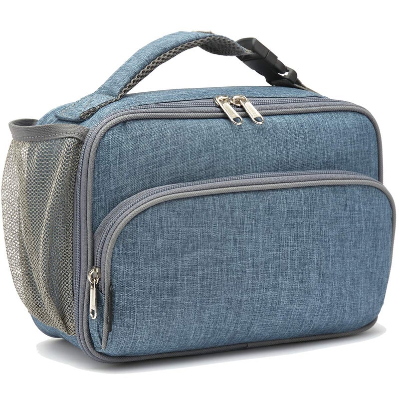 FlowFly Kids Lunch box Insulated Soft Bag Mini Cooler Back to School Thermal Meal Tote Kit for Girls, Boys,Navy - Image 1